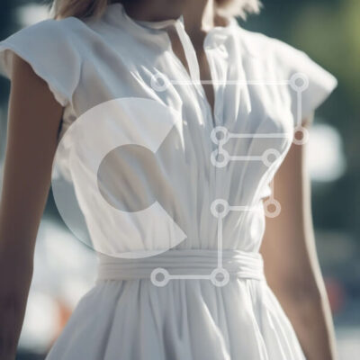 Intra Συλλεκτικό Ξύλινο Παζλ Plywood  4mm - Γυναίκα με λευκό φόρεμα με λαιμόκοψη Σε Ξύλινο Κουτί - Διαστάσεις: 10x10 cm – 25 κομμάτια - Image 1