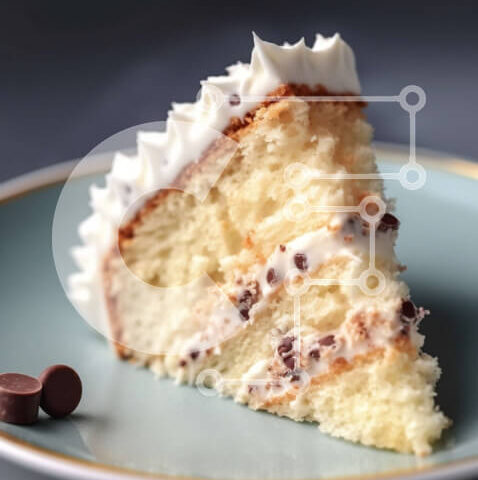 Intra Συλλεκτικό Ξύλινο Παζλ Plywood  4mm - Νόστιμο Piece of Cake με White Frosting και τσιπς σοκολάτας Σε Ξύλινο Κουτί - Διαστάσεις: 10x10 cm – 25 κομμάτια - Image 1