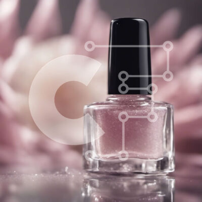 Intra Συλλεκτικό Ξύλινο Παζλ Plywood  4mm - Ροζ μπουκάλι βερνικιού νυχιών με φόντο λουλούδι Σε Ξύλινο Κουτί - Διαστάσεις: 10x10 cm – 25 κομμάτια - Image 1