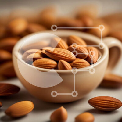 Intra Συλλεκτικό Ξύλινο Παζλ Plywood 4mm - Νόστιμο μπολ με αμύγδαλα Σε Ξύλινο Κουτί - Διαστάσεις: 10x10 cm – 25 κομμάτια - Image 1