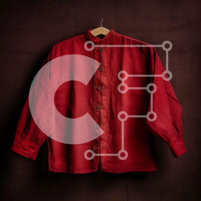 Intra Συλλεκτικό Ξύλινο Παζλ Plywood  4mm - Κομψή εικόνα κόκκινου πουκάμισου κρεμασμένου σε κρεμάστρα Σε Ξύλινο Κουτί - Διαστάσεις: 10x10 cm – 25 κομμάτια - Image 1