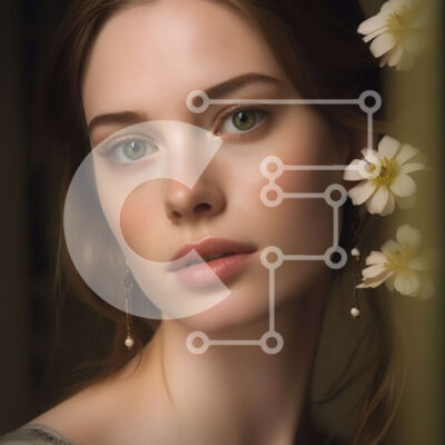 Intra Συλλεκτικό Ξύλινο Παζλ Plywood 4mm - Όμορφο πορτρέτο μιας νεαρής γυναίκας με μακριά ίσια καστανά μαλλιά και καστανά μάτια Σε Ξύλινο Κουτί - Διαστάσεις: 10x10 cm – 25 κομμάτια - Image 1