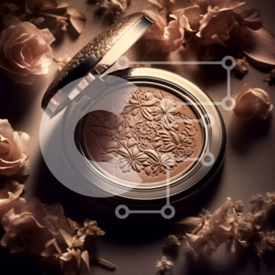 Intra Συλλεκτικό Ξύλινο Παζλ Plywood  4mm - Απαλή και θηλυκή εικόνα ενός συμπαγούς μακιγιάζ σε πούδρα με περίπλοκο φλοράλ σχέδιο Σε Ξύλινο Κουτί - Διαστάσεις: 10x10 cm – 25 κομμάτια - Image 1