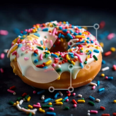 Intra Συλλεκτικό Ξύλινο Παζλ Plywood  4mm - Γευστική εικόνα: Γλασέ ντόνατ με ψεκασμούς σε σκοτεινή επιφάνεια Σε Ξύλινο Κουτί - Διαστάσεις: 10x10 cm – 25 κομμάτια - Image 1