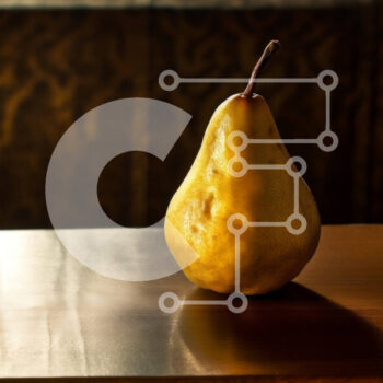 Intra Συλλεκτικό Ξύλινο Παζλ Plywood  4mm - Φρέσκο ​​κίτρινο αχλάδι σε ένα ρουστίκ ξύλινο τραπέζι Σε Ξύλινο Κουτί - Διαστάσεις: 10x10 cm – 25 κομμάτια - Image 1