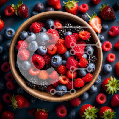 Intra Συλλεκτικό Ξύλινο Παζλ Plywood  4mm - Νόστιμη εικόνα από φρέσκα μούρα σε ένα ξύλινο μπολ Σε Ξύλινο Κουτί - Διαστάσεις: 10x10 cm – 25 κομμάτια - Image 1