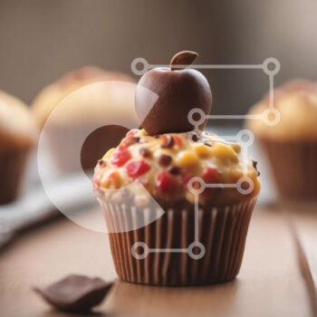 Intra Συλλεκτικό Ξύλινο Παζλ Plywood  4mm - Cupcakes με κάλυμμα μήλου - Φρεσκοψημένα επιδόρπια Σε Ξύλινο Κουτί - Διαστάσεις: 10x10 cm – 25 κομμάτια - Image 1