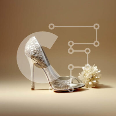 Intra Συλλεκτικό Ξύλινο Παζλ Plywood  4mm - Πολύπλοκα φλοράλ σχέδια λευκά ψηλοτάκουνα παπούτσια: Ιδανικά για κάθε περίσταση Σε Ξύλινο Κουτί - Διαστάσεις: 10x10 cm – 25 κομμάτια - Image 1