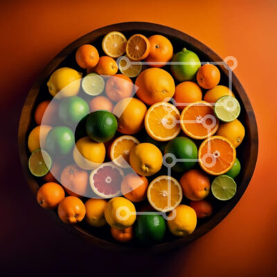 Intra Συλλεκτικό Ξύλινο Παζλ Plywood 4mm - Πολύχρωμο μπολ με εσπεριδοειδή - πορτοκάλια, λάιμ και λεμόνια Σε Ξύλινο Κουτί - Διαστάσεις: 10x10 cm – 25 κομμάτια - Image 1