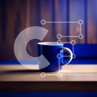 Intra Συλλεκτικό Ξύλινο Παζλ Plywood  4mm - Κομψή μπλε κούπα καφέ σε ρουστίκ ξύλινο τραπέζι Σε Ξύλινο Κουτί - Διαστάσεις: 10x10 cm – 25 κομμάτια - Image 1