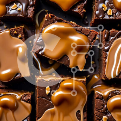 Intra Συλλεκτικό Ξύλινο Παζλ Plywood  4mm - Λαχταριστά μπράουνις καραμέλας με γαρνιτούρες Σε Ξύλινο Κουτί - Διαστάσεις: 10x10 cm – 25 κομμάτια - Image 1