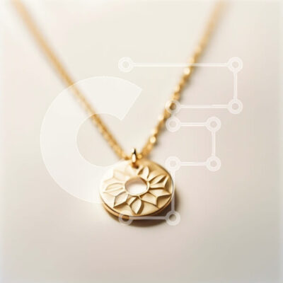 Intra Συλλεκτικό Ξύλινο Παζλ Plywood  4mm - Κομψό χρυσό κολιέ με σχέδιο που συμπλέκεται κύκλο Σε Ξύλινο Κουτί - Διαστάσεις: 10x10 cm – 25 κομμάτια - Image 1