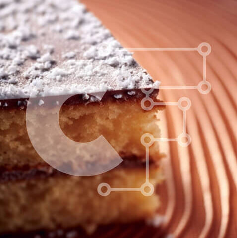 Intra Συλλεκτικό Ξύλινο Παζλ Plywood  4mm - Νόστιμη εικόνα ενός κέικ με κάλυμμα ζάχαρης σε άχνη Σε Ξύλινο Κουτί - Διαστάσεις: 10x10 cm – 25 κομμάτια - Image 1