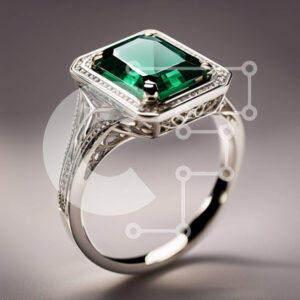 Intra Συλλεκτικό Ξύλινο Παζλ Plywood  4mm - Κομψό και εκλεπτυσμένο δαχτυλίδι με σμαραγδένια πέτρα σε λευκό χρυσό Σε Ξύλινο Κουτί - Διαστάσεις: 10x10 cm – 25 κομμάτια