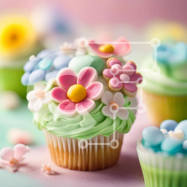 Intra Συλλεκτικό Ξύλινο Παζλ Plywood  4mm - Λαχταριστά cupcakes με πολύχρωμα διακοσμητικά και πασπάλισμα Σε Ξύλινο Κουτί - Διαστάσεις: 10x10 cm – 25 κομμάτια