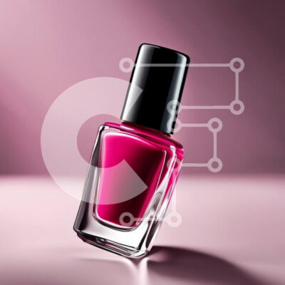 Intra Συλλεκτικό Ξύλινο Παζλ Plywood  4mm - Κομψό και μοντέρνο ροζ μπουκάλι βερνίκι νυχιών με μαύρο καπάκι Σε Ξύλινο Κουτί - Διαστάσεις: 10x10 cm – 25 κομμάτια - Image 1