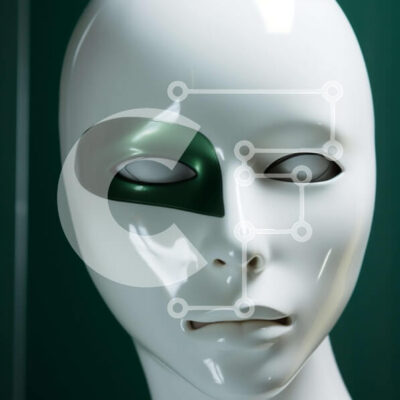 Intra Συλλεκτικό Ξύλινο Παζλ Plywood  4mm - Μανεκέν με λευκό πρόσωπο και πράσινα μάτια Σε Ξύλινο Κουτί - Διαστάσεις: 10x10 cm – 25 κομμάτια - Image 1