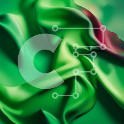 Intra Συλλεκτικό Ξύλινο Παζλ Plywood  4mm - Κομψό πράσινο μεταξωτό ύφασμα με αφηρημένο σχέδιο Σε Ξύλινο Κουτί - Διαστάσεις: 10x10 cm – 25 κομμάτια - Image 1