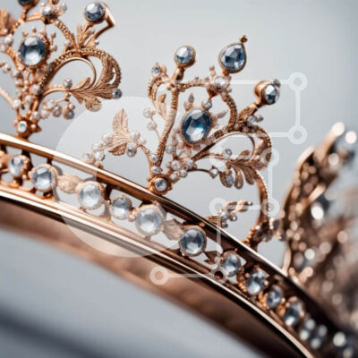 Intra Συλλεκτικό Ξύλινο Παζλ Plywood  4mm - Regal και κομψό χρυσό Tia με διαμάντια Σε Ξύλινο Κουτί - Διαστάσεις: 10x10 cm – 25 κομμάτια - Image 1