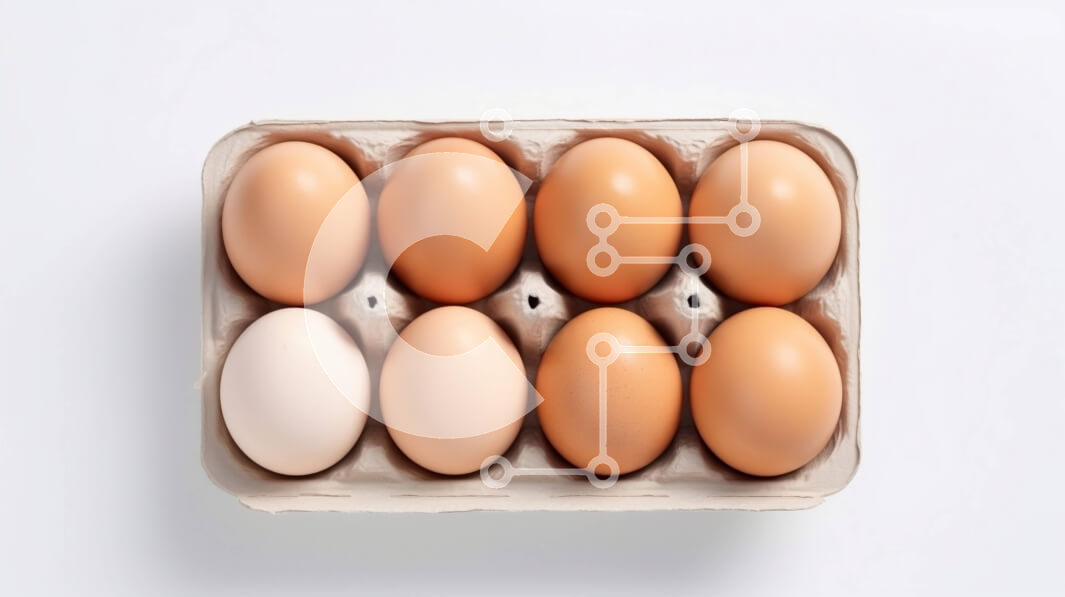 Intra Συλλεκτικό Ξύλινο Παζλ Plywood  4mm - Κουτί αυγών με καφέ και λευκά αυγά Σε Ξύλινο Κουτί - Διαστάσεις: 10x10 cm – 25 κομμάτια