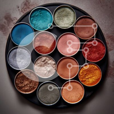 Intra Συλλεκτικό Ξύλινο Παζλ Plywood  4mm - Εκπληκτική παλέτα σκιών ματιών σε κύκλο σε μαύρο δίσκο Σε Ξύλινο Κουτί - Διαστάσεις: 10x10 cm – 25 κομμάτια - Image 1