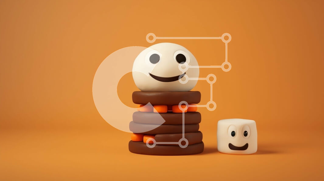 Intra Συλλεκτικό Ξύλινο Παζλ Plywood  4mm - Στοίβα από καραμέλες σοκολάτας και marshmallow με χαμογελαστά πρόσωπα Σε Ξύλινο Κουτί - Διαστάσεις: 10x10 cm – 25 κομμάτια