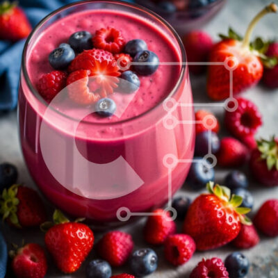 Intra Συλλεκτικό Ξύλινο Παζλ Plywood  4mm - Δροσιστικό ροζ Smoothie με φρέσκα μούρα Σε Ξύλινο Κουτί - Διαστάσεις: 10x10 cm – 25 κομμάτια - Image 1