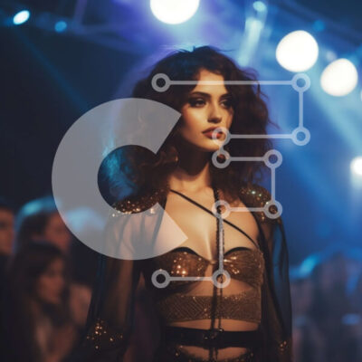 Intra Συλλεκτικό Ξύλινο Παζλ Plywood 4mm - Εκπληκτικό μοντέλο περπατά στην πασαρέλα με μαύρο και χρυσό σύνολο Σε Ξύλινο Κουτί - Διαστάσεις: 10x10 cm – 25 κομμάτια - Image 1