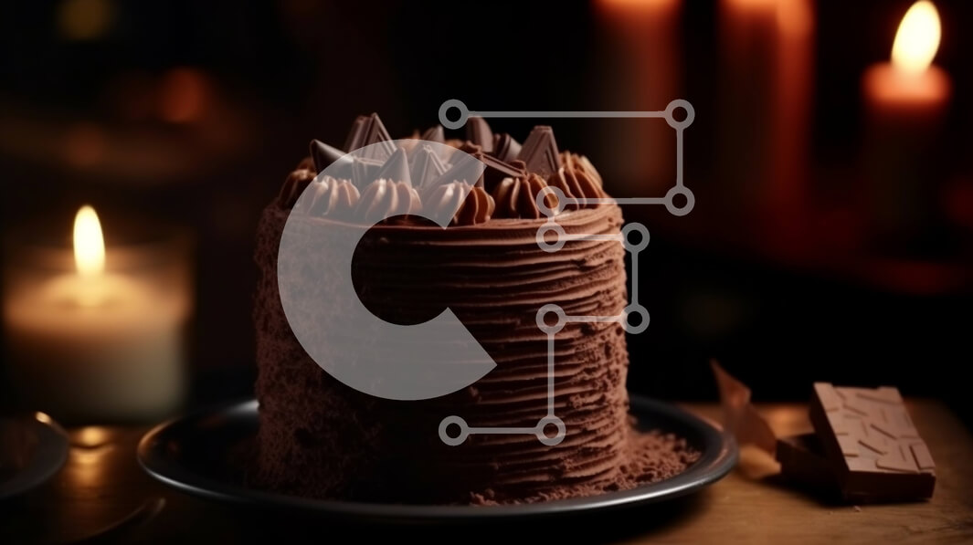 Intra Συλλεκτικό Ξύλινο Παζλ Plywood  4mm - Λαχταριστό κέικ σοκολάτας με παγωμένο σοκολάτα και κεριά Σε Ξύλινο Κουτί - Διαστάσεις: 10x10 cm – 25 κομμάτια