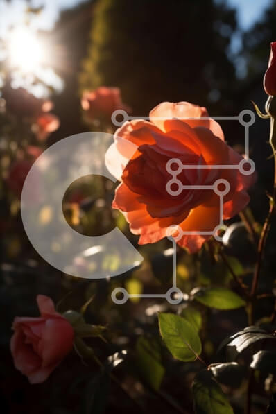 Intra Συλλεκτικό Ξύλινο Παζλ Plywood  4mm - Εκπληκτική κινηματογράφηση σε πρώτο πλάνο ενός τριαντάφυλλου σε πλήρη άνθιση με ζεστό χρυσό φωτισμό Σε Ξύλινο Κουτί - Διαστάσεις: 10x10 cm – 25 κομμάτια