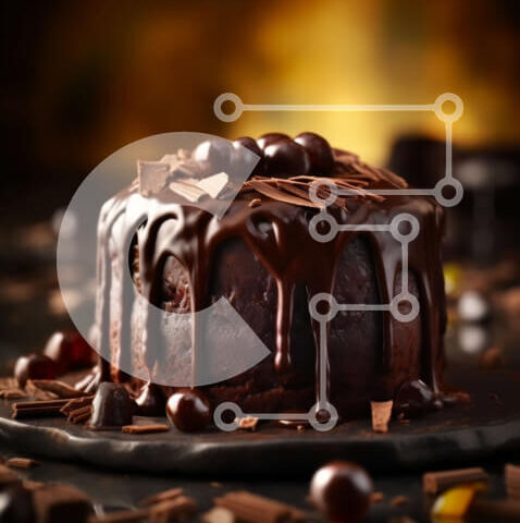 Intra Συλλεκτικό Ξύλινο Παζλ Plywood  4mm - Αφεθείτε σε ένα λαχταριστό κέικ σοκολάτας με σοκολάτα Σε Ξύλινο Κουτί - Διαστάσεις: 10x10 cm – 25 κομμάτια - Image 1