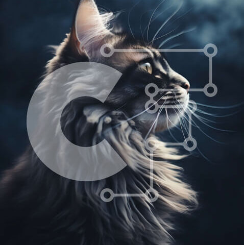 Intra Συλλεκτικό Ξύλινο Παζλ Plywood 4mm - Όμορφη εικόνα μιας μακρυμάλλης γάτας με μια στοχαστική έκφραση Σε Ξύλινο Κουτί - Διαστάσεις: 10x10 cm – 25 κομμάτια - Image 1