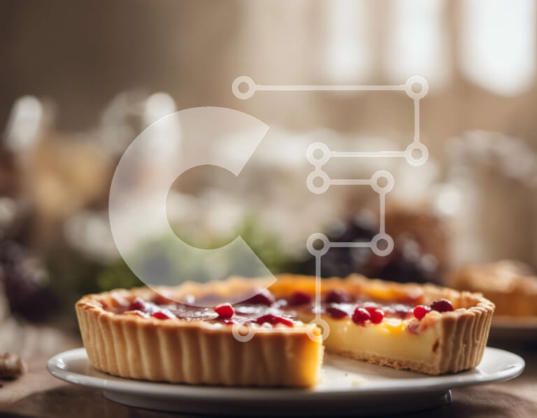 Intra Συλλεκτικό Ξύλινο Παζλ Plywood  4mm - Τάρτα Cranberry σε λευκό πιάτο Σε Ξύλινο Κουτί - Διαστάσεις: 10x10 cm – 25 κομμάτια