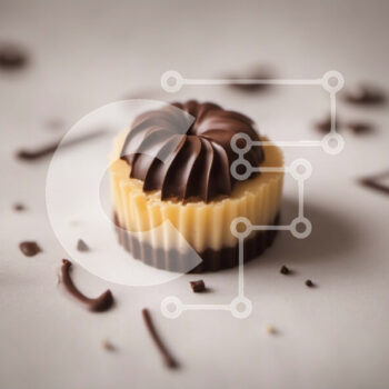 Intra Συλλεκτικό Ξύλινο Παζλ Plywood  4mm - Cupcake σοκολάτας με θρυμματισμένα κομμάτια σοκολάτας Σε Ξύλινο Κουτί - Διαστάσεις: 10x10 cm – 25 κομμάτια - Image 1