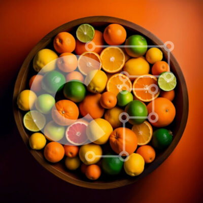 Intra Συλλεκτικό Ξύλινο Παζλ Plywood  4mm - Πολύχρωμο μπολ με εσπεριδοειδή - πορτοκάλια, λάιμ και λεμόνια Σε Ξύλινο Κουτί - Διαστάσεις: 10x10 cm – 25 κομμάτια - Image 1