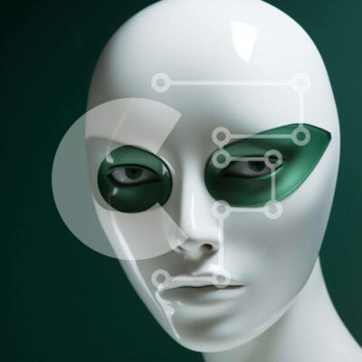 Intra Συλλεκτικό Ξύλινο Παζλ Plywood  4mm - Μανεκέν με λευκό πρόσωπο και πράσινα μάτια Σε Ξύλινο Κουτί - Διαστάσεις: 10x10 cm – 25 κομμάτια - Image 1