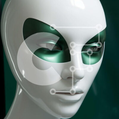 Intra Συλλεκτικό Ξύλινο Παζλ Plywood  4mm - Μανεκέν με λευκό πρόσωπο και πράσινα μάτια Σε Ξύλινο Κουτί - Διαστάσεις: 10x10 cm – 25 κομμάτια - Image 1