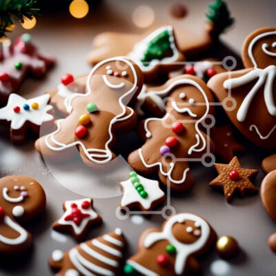 Intra Συλλεκτικό Ξύλινο Παζλ Plywood  4mm - Λαχταριστά μπισκότα μελόψωμο με γιορτινά χριστουγεννιάτικα στολίδια Σε Ξύλινο Κουτί - Διαστάσεις: 10x10 cm – 25 κομμάτια - Image 1