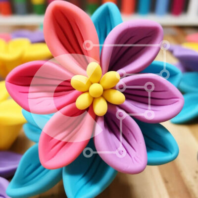 Intra Συλλεκτικό Ξύλινο Παζλ Plywood  4mm - Πολύχρωμα λουλούδια σε βάζο σε ξύλινη επιφάνεια Σε Ξύλινο Κουτί - Διαστάσεις: 10x10 cm – 25 κομμάτια - Image 1