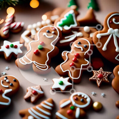 Intra Συλλεκτικό Ξύλινο Παζλ Plywood  4mm - Λαχταριστά μπισκότα μελόψωμο με γιορτινά στολίδια Σε Ξύλινο Κουτί - Διαστάσεις: 10x10 cm – 25 κομμάτια - Image 1