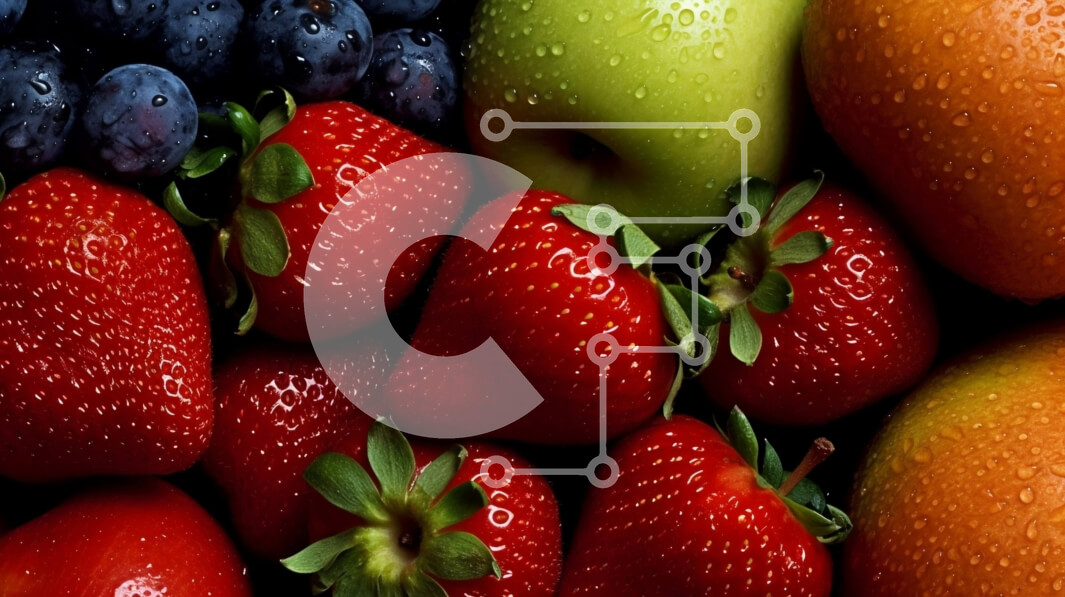 Intra Συλλεκτικό Ξύλινο Παζλ Plywood  4mm - Φρέσκα φρούτα σε λευκό φόντο Σε Ξύλινο Κουτί - Διαστάσεις: 10x10 cm – 25 κομμάτια