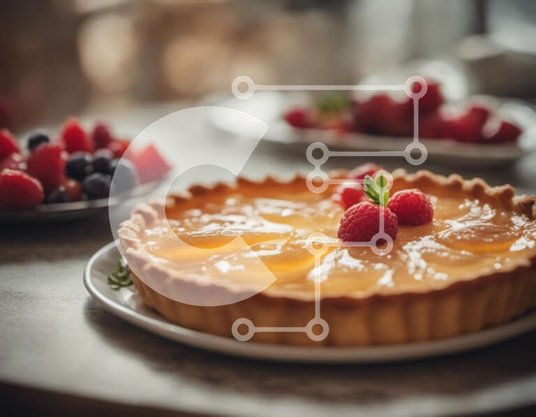 Intra Συλλεκτικό Ξύλινο Παζλ Plywood  4mm - Νόστιμη φρουτόπιτα με μούρα και διάφορα φρούτα και λαχανικά Σε Ξύλινο Κουτί - Διαστάσεις: 10x10 cm – 25 κομμάτια