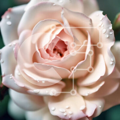 Intra Συλλεκτικό Ξύλινο Παζλ Plywood  4mm - Κοντινό πλάνο ενός λευκού τριαντάφυλλου με σταγονίδια νερού - Φωτογραφία Αρχείου Σε Ξύλινο Κουτί - Διαστάσεις: 10x10 cm – 25 κομμάτια - Image 1