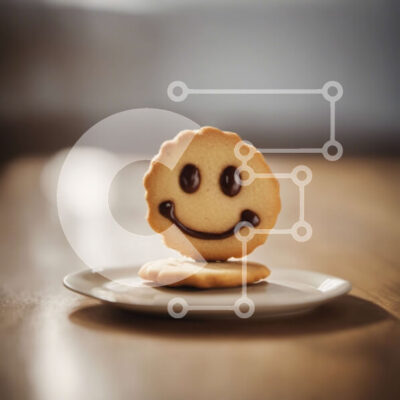 Intra Συλλεκτικό Ξύλινο Παζλ Plywood 4mm - Μπισκότο με χαμογελαστό πρόσωπο σε λευκό πιάτο Σε Ξύλινο Κουτί - Διαστάσεις: 10x10 cm – 25 κομμάτια - Image 1