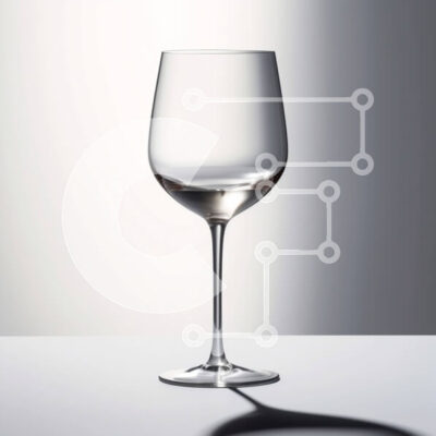 Intra Συλλεκτικό Ξύλινο Παζλ Plywood  4mm - Κομψό λευκό ποτήρι κρασιού με λεπτό κυρτό στέλεχος και διάφανο μπολ Σε Ξύλινο Κουτί - Διαστάσεις: 10x10 cm – 25 κομμάτια - Image 1