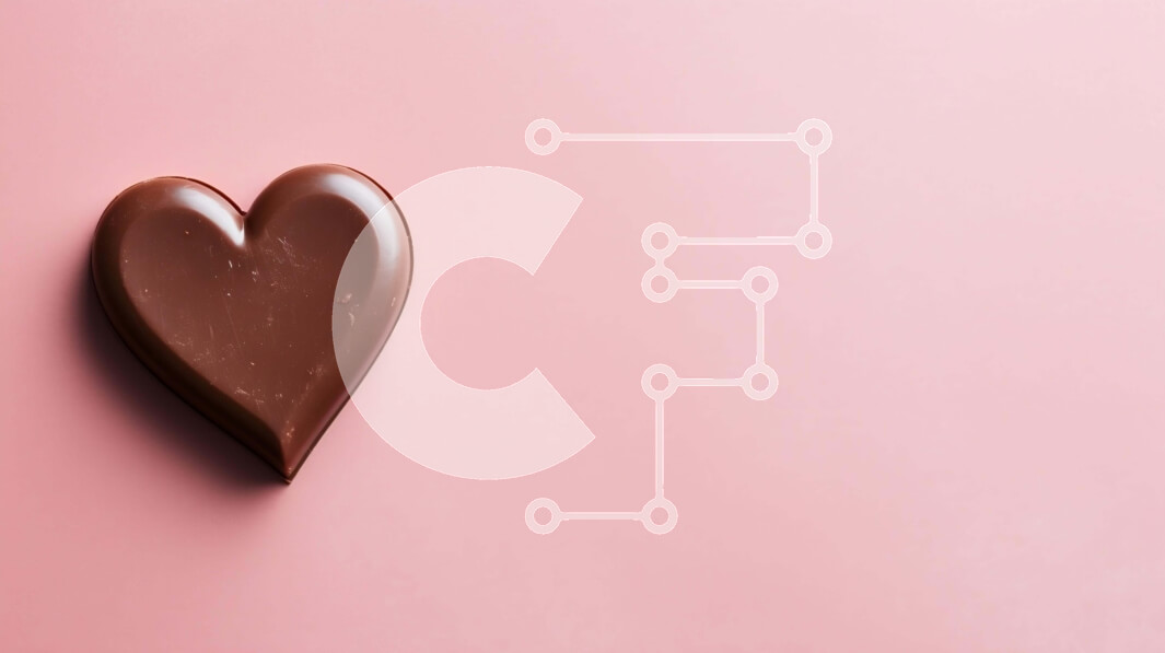 Intra Συλλεκτικό Ξύλινο Παζλ Plywood  4mm - Σοκολάτα σε σχήμα καρδιάς σε ροζ φόντο Σε Ξύλινο Κουτί - Διαστάσεις: 10x10 cm – 25 κομμάτια