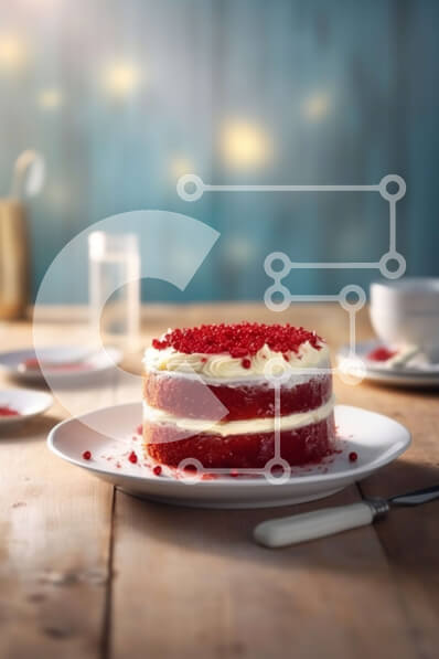 Intra Συλλεκτικό Ξύλινο Παζλ Plywood  4mm - Λαχταριστό κέικ Red Velvet με White Frosting και Sprinkles Σε Ξύλινο Κουτί - Διαστάσεις: 10x10 cm – 25 κομμάτια