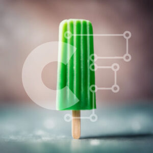 Intra Συλλεκτικό Ξύλινο Παζλ Plywood  4mm - Πράσινο παγωτό σε Ξύλινο ραβδί Σε Ξύλινο Κουτί - Διαστάσεις: 10x10 cm – 25 κομμάτια