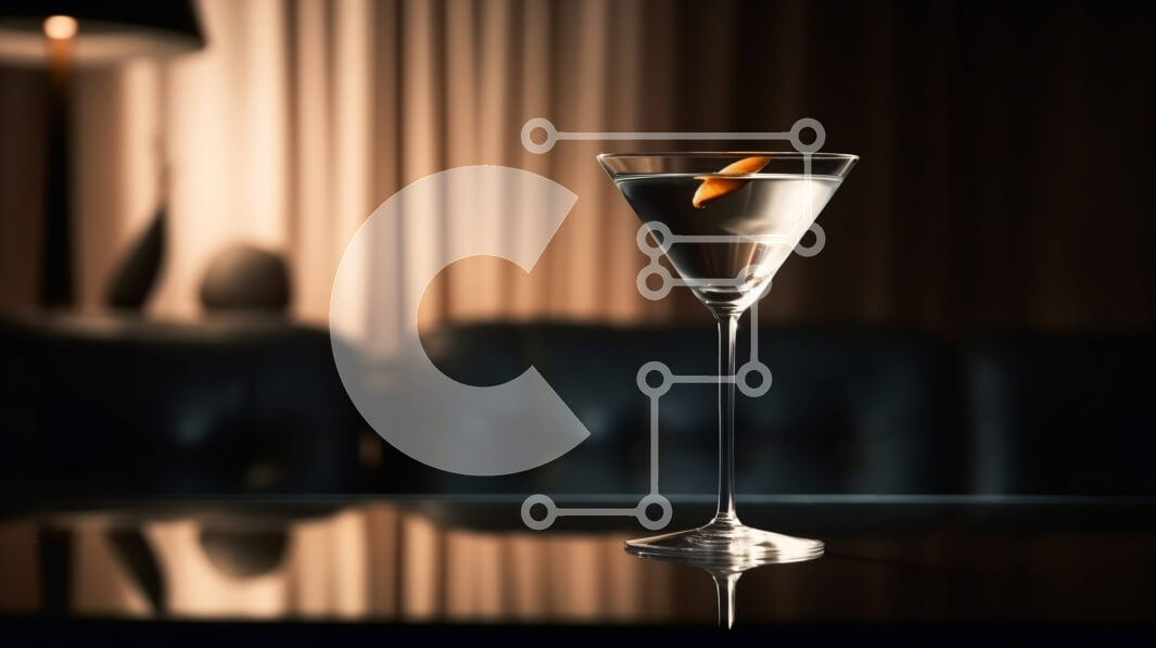 Intra Συλλεκτικό Ξύλινο Παζλ Plywood  4mm - Ποτήρι Martini με γαρνιτούρα Lemon Twist Σε Ξύλινο Κουτί - Διαστάσεις: 10x10 cm – 25 κομμάτια