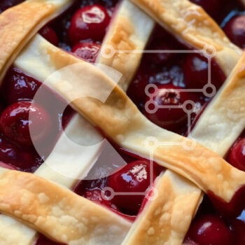 Intra Συλλεκτικό Ξύλινο Παζλ Plywood  4mm - Φρεσκοψημένη κερασιόπιτα σε διακοσμητικό τραπεζομάντιλο Σε Ξύλινο Κουτί - Διαστάσεις: 10x10 cm – 25 κομμάτια - Image 1